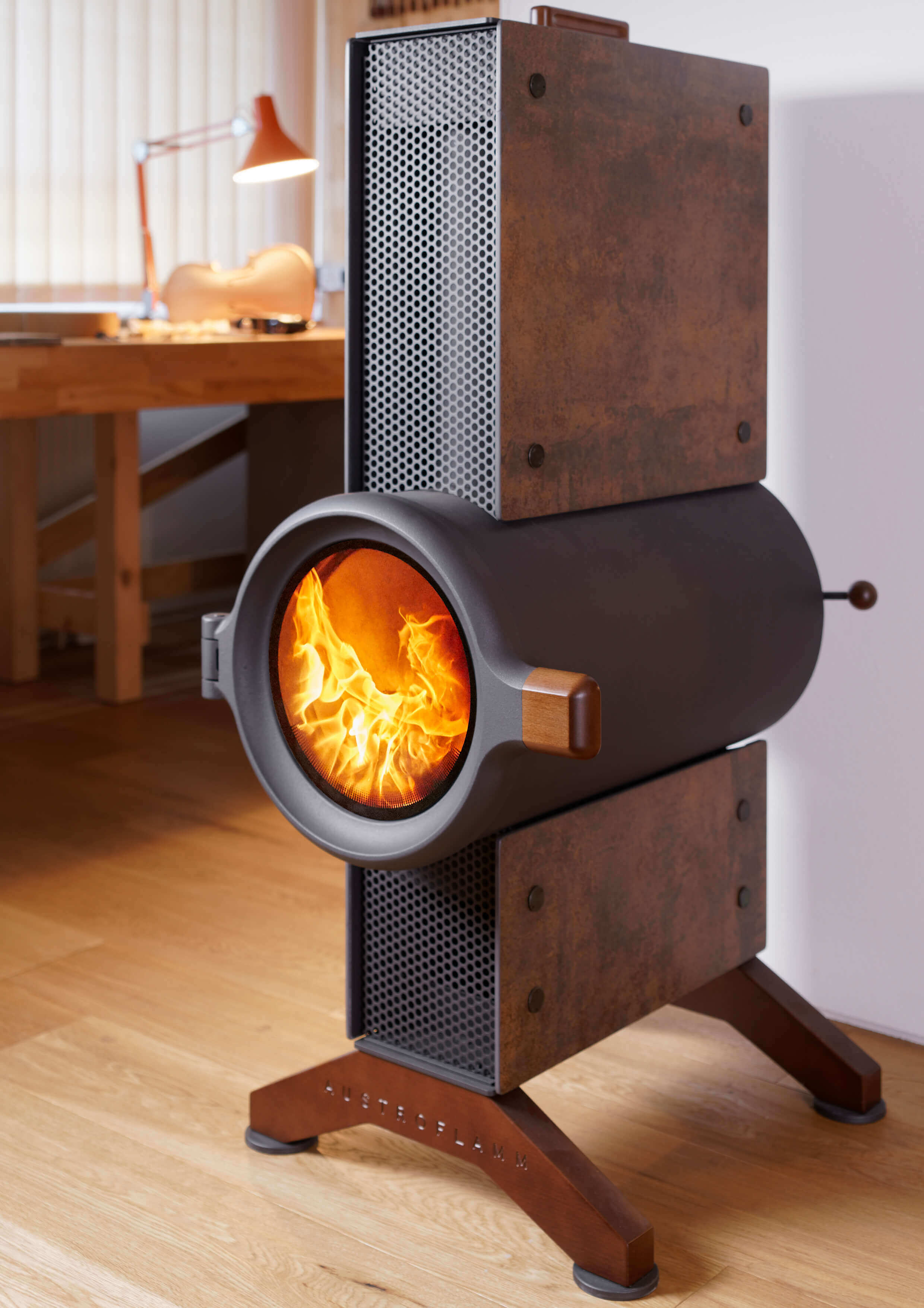 Austroflamm Multibrennstoffofen Rocket, Allesbrenner Design - Kaminofen